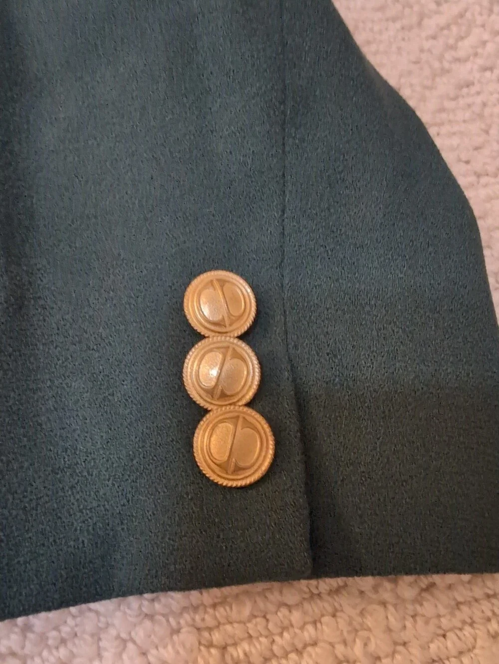 Vintage Christian Dior 100% Wool Size 12 Dark Green Blazer Fall Winter Office